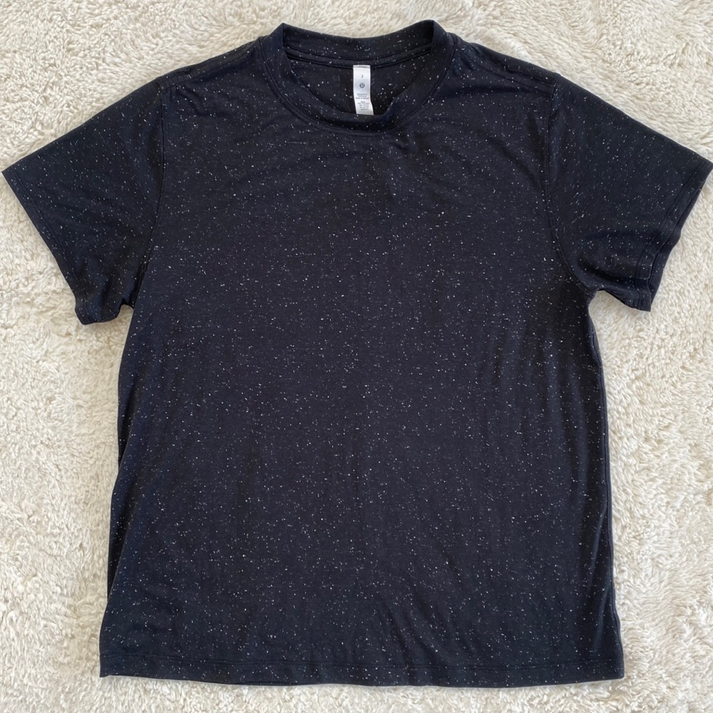 ❤️ Lululemon All Yours Boyfriend Tee Black Splatter Size 4 NWOT